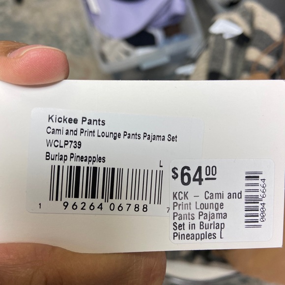 NWT Kickee Cami and Print Lounge Pants Pajama Set in Burlap Pineapples - Picture 4 of 4